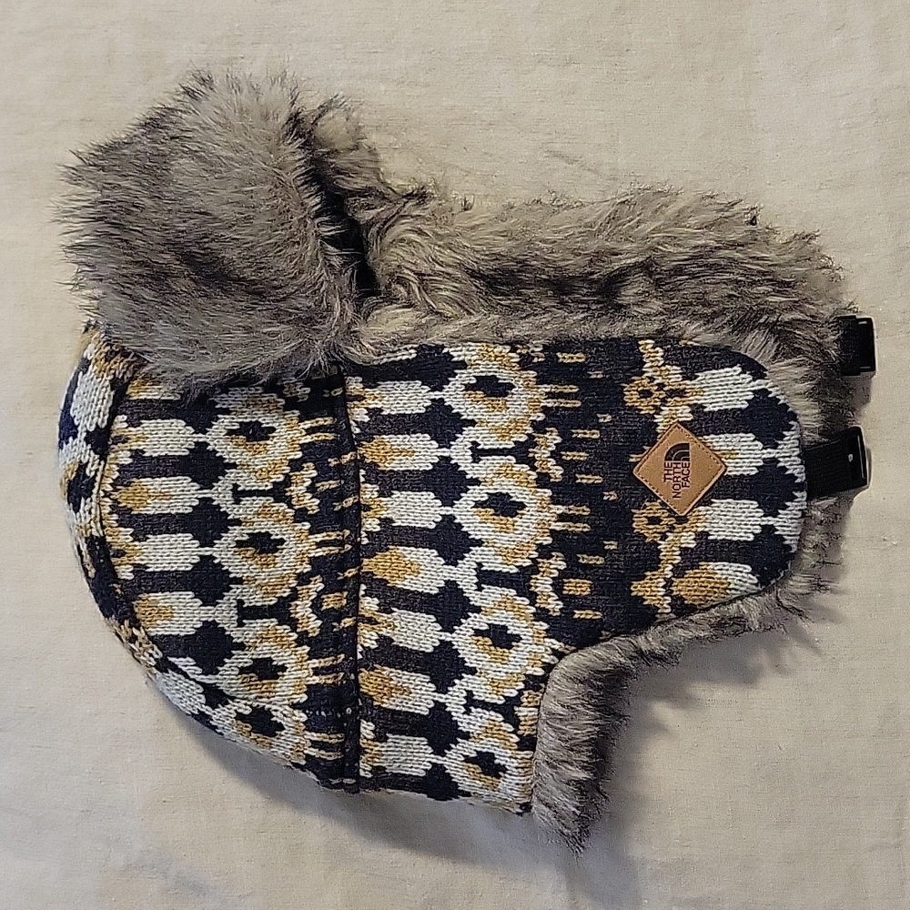 The North Face knit hat with faux fur